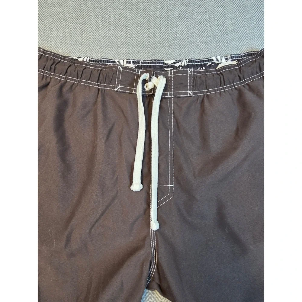 Tony Hawk Mens XL Brown White Side Stripe Cargo Board Shorts Swim Trunks Mesh